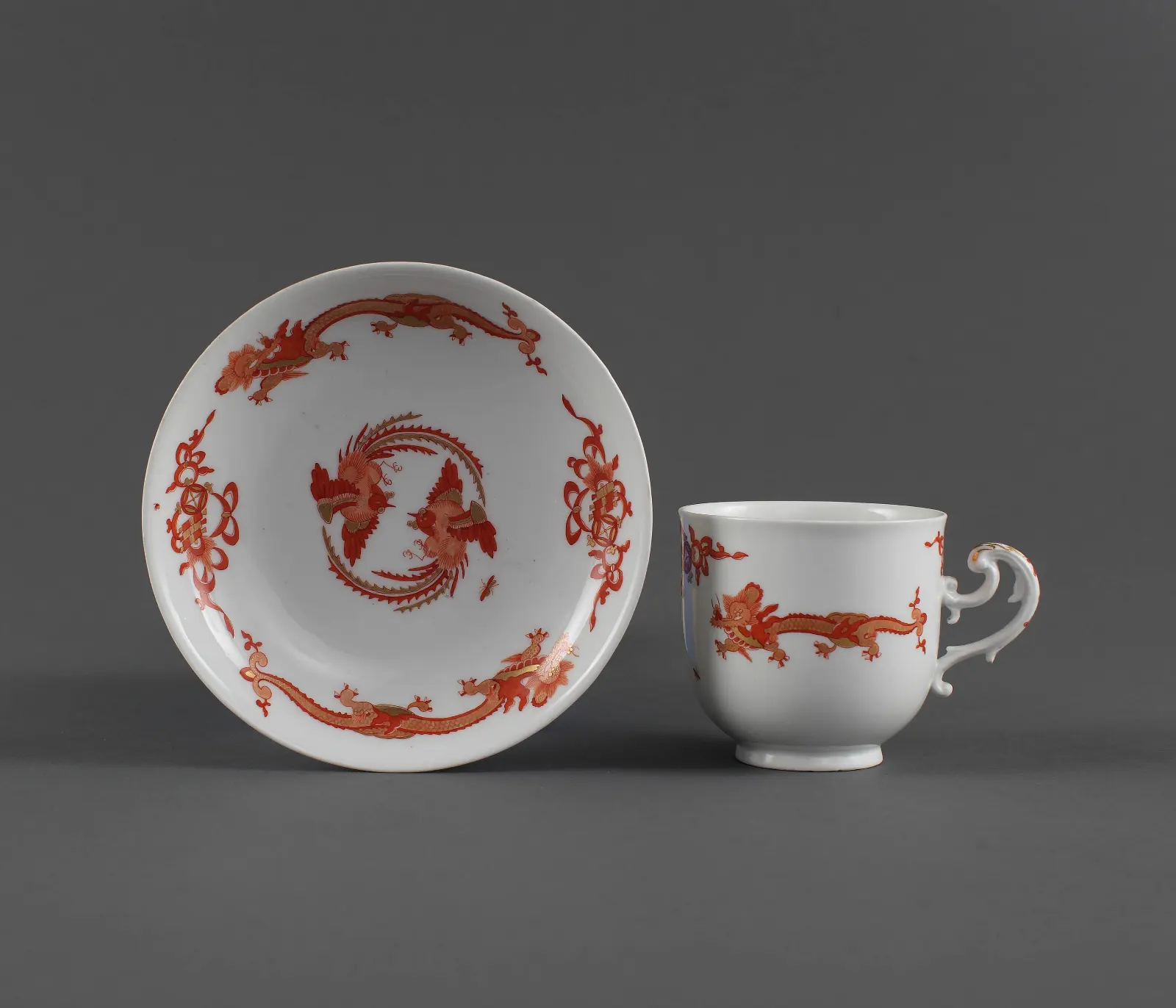 Meissen cup and saucer from the Red Dragon service