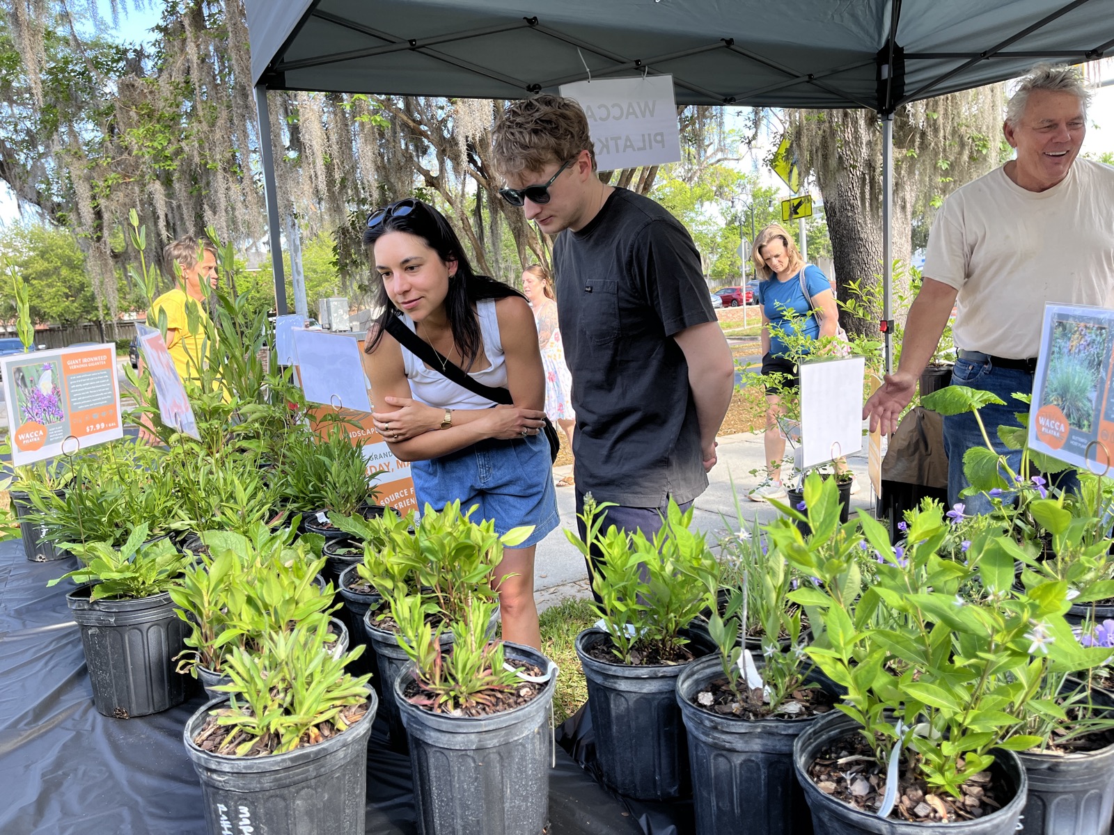 Visitors shopping for plants at the Cummer Museum market